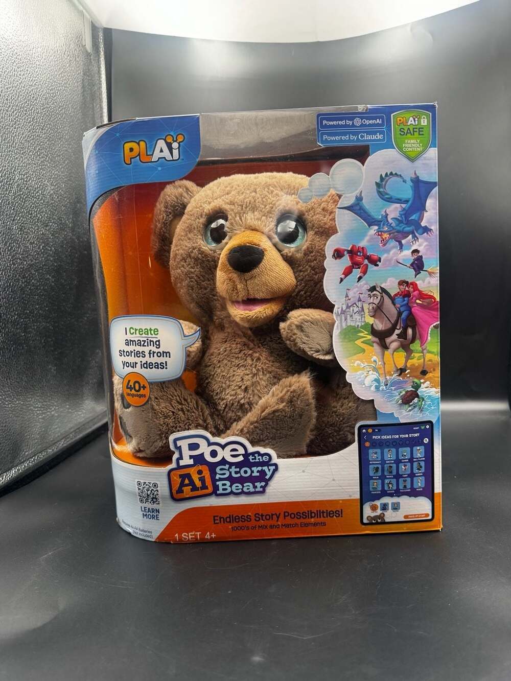 PLAi Poe the AI Story Bear Interactive Plush Toy